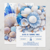 Seashell Treasures jongen verjaardag Kaart (Voorkant / Achterkant)