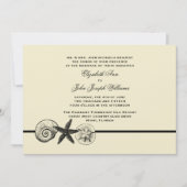 Seashell Treasures Wedding Invitation Kaart (Voorkant)