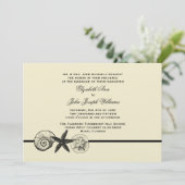 Seashell Treasures Wedding Invitation Kaart (Staand voorkant)