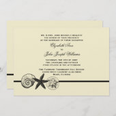 Seashell Treasures Wedding Invitation Kaart (Voorkant / Achterkant)