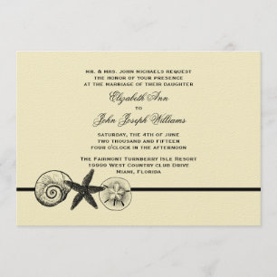 Seashell Treasures Wedding Invitation Kaart