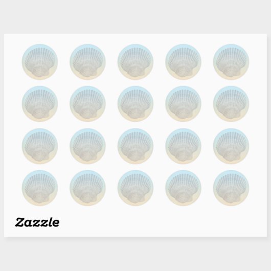 Seashell Tropical Beach Ronde Sticker (Vel)