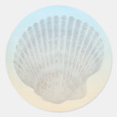 Seashell Tropical Beach Ronde Sticker (Voorkant)