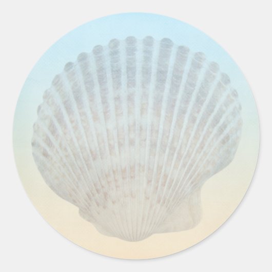 Seashell Tropical Beach Ronde Sticker (Voorkant)
