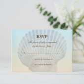 Seashell Tropical Beach Weddenrenkaart RSVP Kaartje (Staand voorkant)