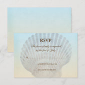 Seashell Tropical Beach Weddenrenkaart RSVP Kaartje (Voorkant / Achterkant)
