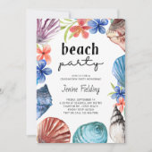 Seashell Tropical Flower Afstuderen Beach Kaart (Voorkant)