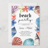 Seashell Tropical Flower Verloving Beach Kaart (Voorkant)