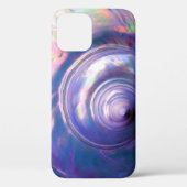 Seashell tropical parelmoer look paarse roze Case-Mate iPhone case (Achterkant)