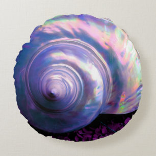 Seashell tropische opalescente moeder van parelhoe rond kussen