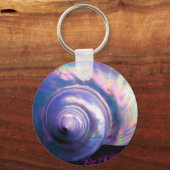 Seashell tropische opalescente moeder van parelhoe sleutelhanger (Voorkant)