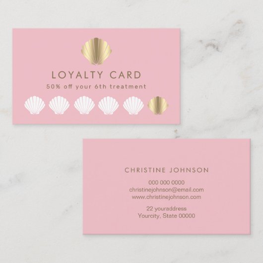 seashell - troutekaart visitekaartje (Voorkant / Achterkant)