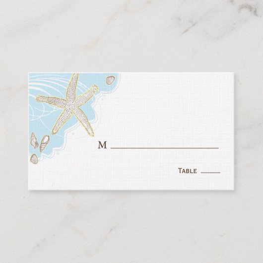 Seashell Trouwtafel Plaats/Zitplaats Kaart Plaatskaartje (Voorkant)