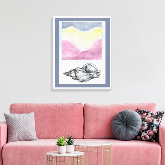 Seashell van de Seashore Canvas Afdruk (Insitu (Woonkamer))