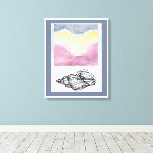 Seashell van de Seashore Canvas Afdruk (Insitu (Houten vloer))