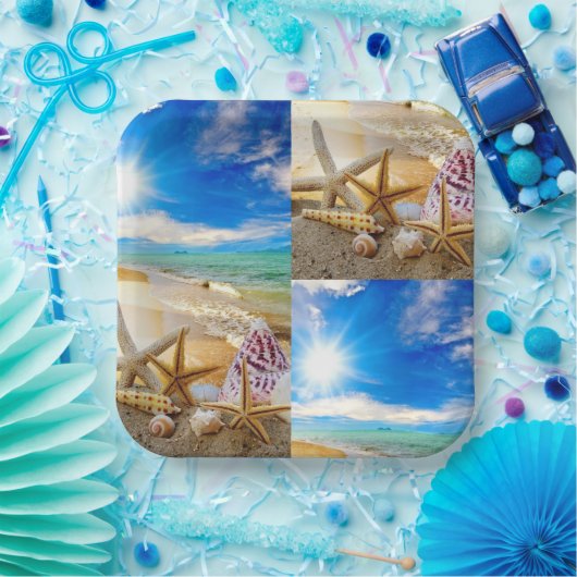 Seashell vierkant Papier Bord (Feest)