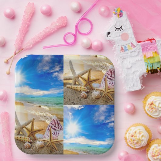 Seashell vierkant Papier Bord (Feest)