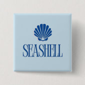 Seashell Vierkante Button 5,1 Cm (Voorkant)