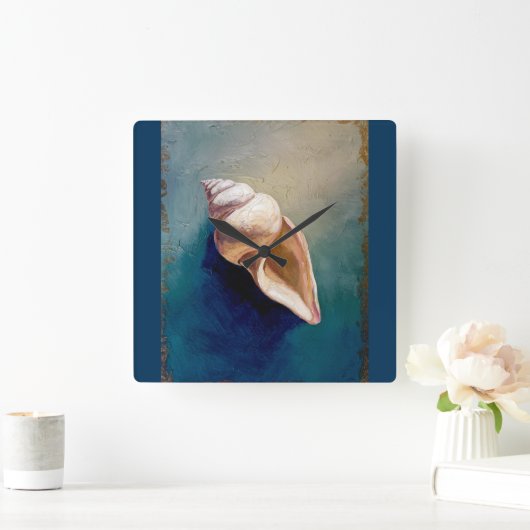 Seashell Vierkante Klok (Huis)