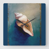 Seashell Vierkante Klok (Voorkant)