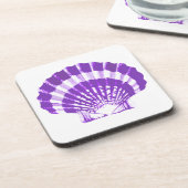 Seashell - violet en wit bier onderzetter (Linkerzijde)