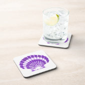 Seashell - violet en wit bier onderzetter (Rechterzijde)