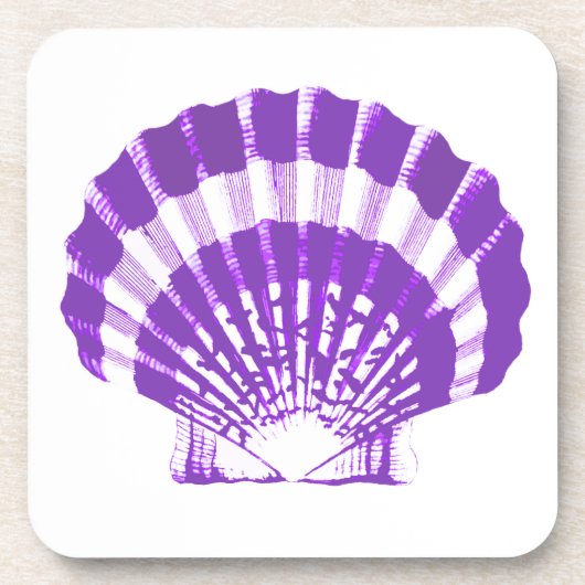 Seashell - violet en wit bier onderzetter (Voorkant)