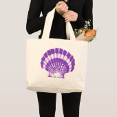 Seashell - violet en wit grote tote bag (Voorkant (product))