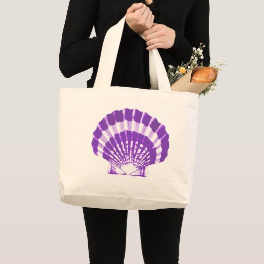Seashell - violet en wit grote tote bag (Voorkant (product))