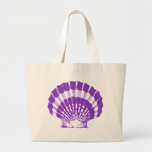 Seashell - violet en wit grote tote bag (Voorkant)