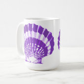 Seashell - violet en wit koffiemok (Voorkant links)