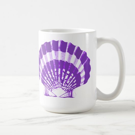 Seashell - violet en wit koffiemok (Rechts)