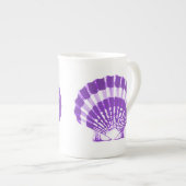 Seashell - violet en wit porselein kop (Voorkant rechts)