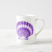 Seashell - violet en wit porselein kop (Rechts)