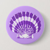 Seashell - violet en wit ronde button 7,6 cm (Voorkant)
