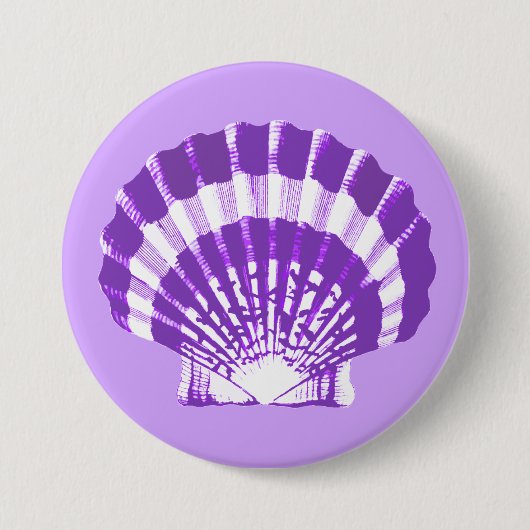 Seashell - violet en wit ronde button 7,6 cm (Voorkant)