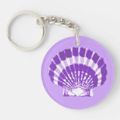 Seashell - violet en wit sleutelhanger (Voorkant)