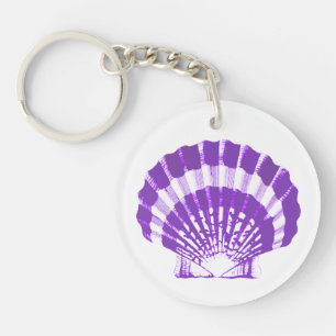 Seashell - violet en wit sleutelhanger
