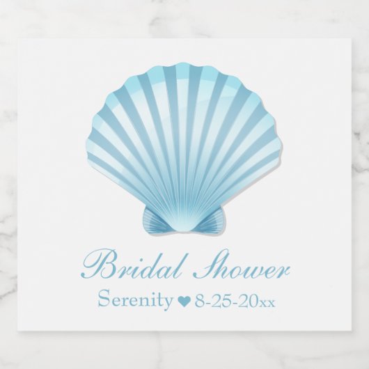 Seashell Vrijgezellenfeest Blauw Turquoise Nautisc Sparkling Wijnetiket (Enkel label)