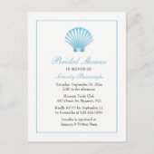 Seashell Vrijgezellenfeest Nautisch Blauw Strand K Uitnodiging Briefkaart (Voorkant)