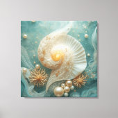 Seashell Wall Art – Coastal Beach Decor Canvas Afdruk (Voorkant)