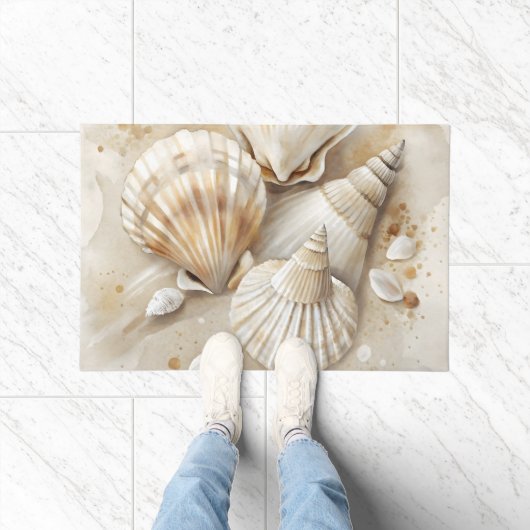 Seashell Waterverf Coastal Deurmat (Binnen)