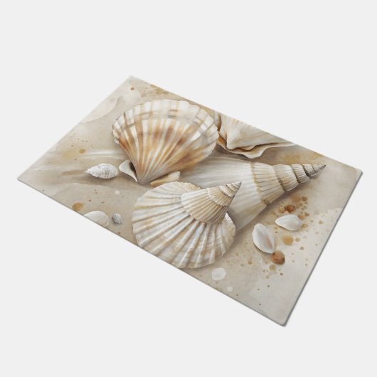 Seashell Waterverf Coastal Deurmat (Schuin)