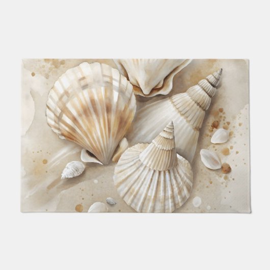 Seashell Waterverf Coastal Deurmat (Voorkant)