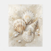 Seashell Waterverf Coastal Fleece Deken (Voorkant)