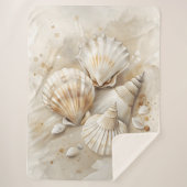 Seashell Waterverf Coastal Sherpa Deken (Voorkant)