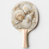 Seashell Waterverf Coastal Tafeltennisbatje (Voorkant)