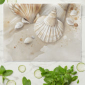 Seashell Waterverf Coastal Theedoek (Gevouwen)
