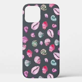 Seashell Waterverf: donkerblauw patroon Case-Mate iPhone Case