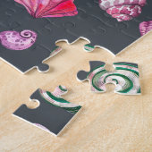Seashell Waterverf: donkerblauw patroon Legpuzzel (Zijkant)
